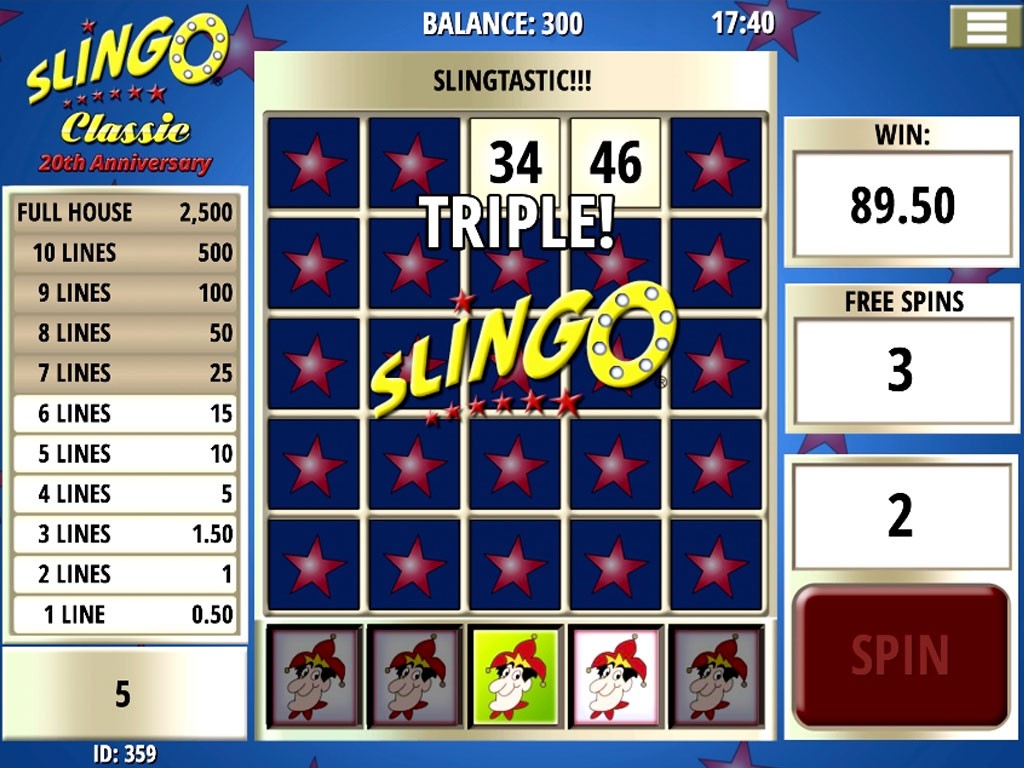 Slingo casino jogo